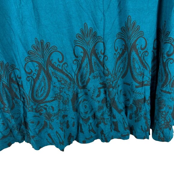 Timeson Womens Teal Long Sleeve Tunic Dress Size XXL 95% Rayon 5% Spandex - Picture 2 of 6